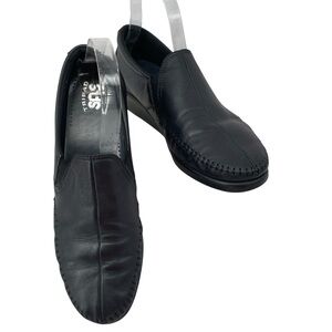 SAS Women’s Black TripPad Comfort Wedge Heel Slip-On Moccasin Loafer 9.5 Narrow